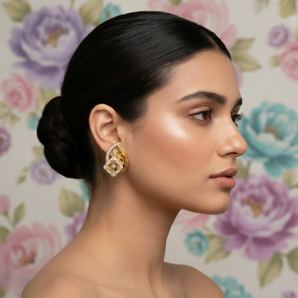 Royal Curve Square Earring