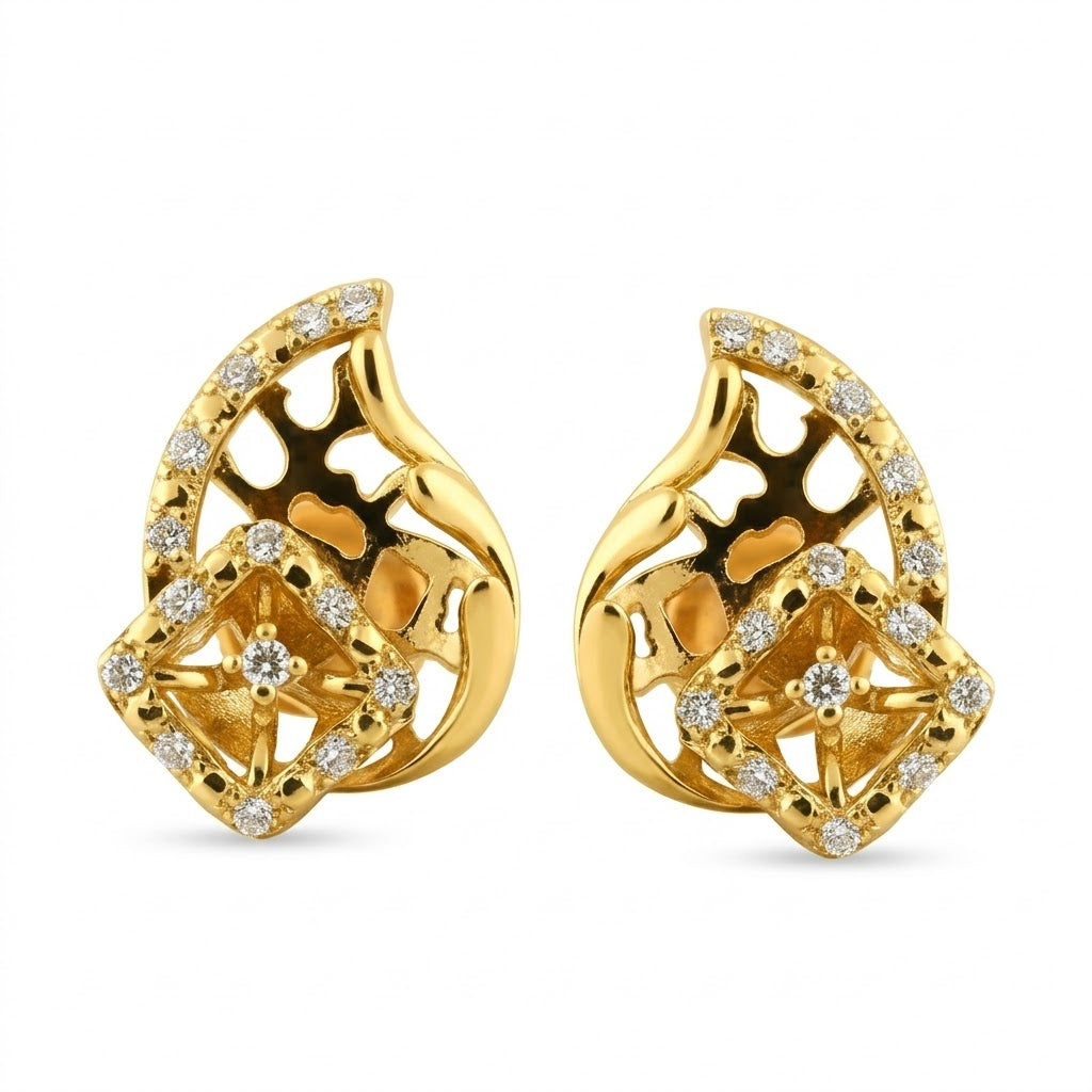 Royal Curve Square Earring