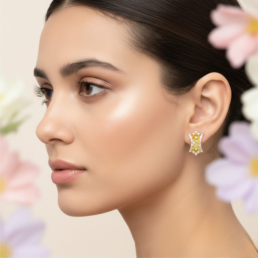 Regal Lattice Diamond Earrings