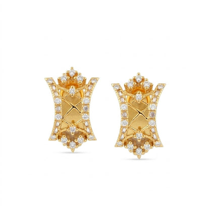 Regal Lattice Diamond Earrings