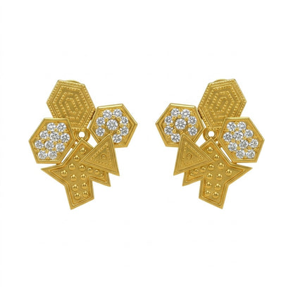 Modern Hexagon Bloom Earring