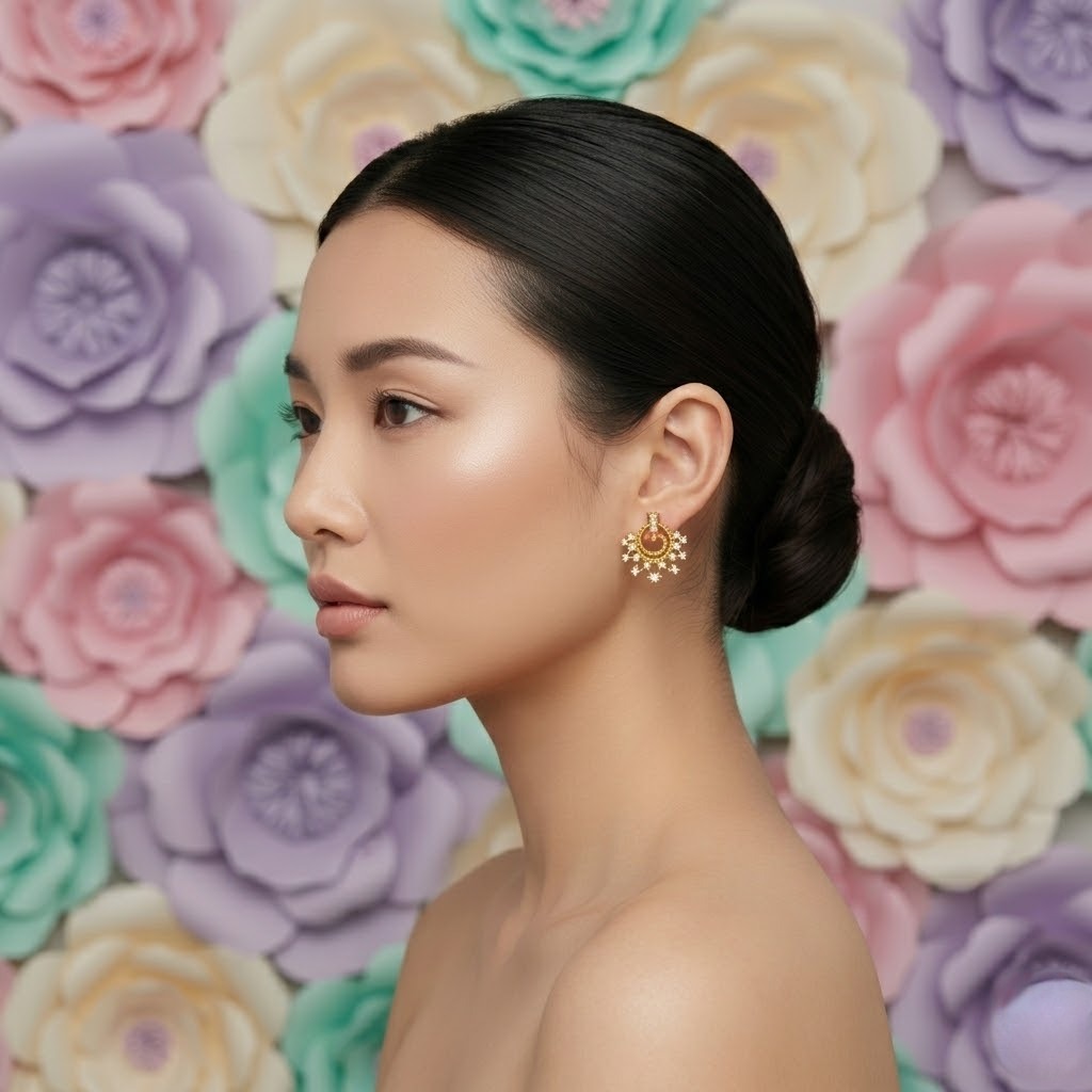 Festive Swirl Sunray Earring