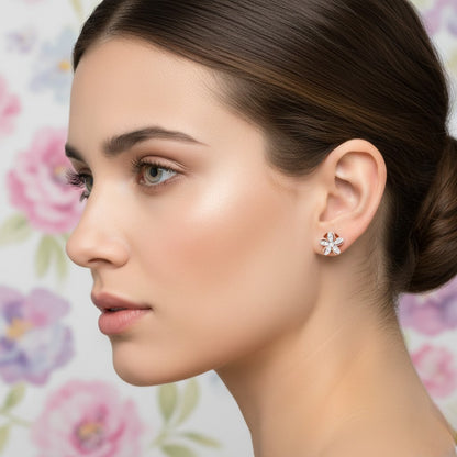 Petal Diamond Stud Earrings