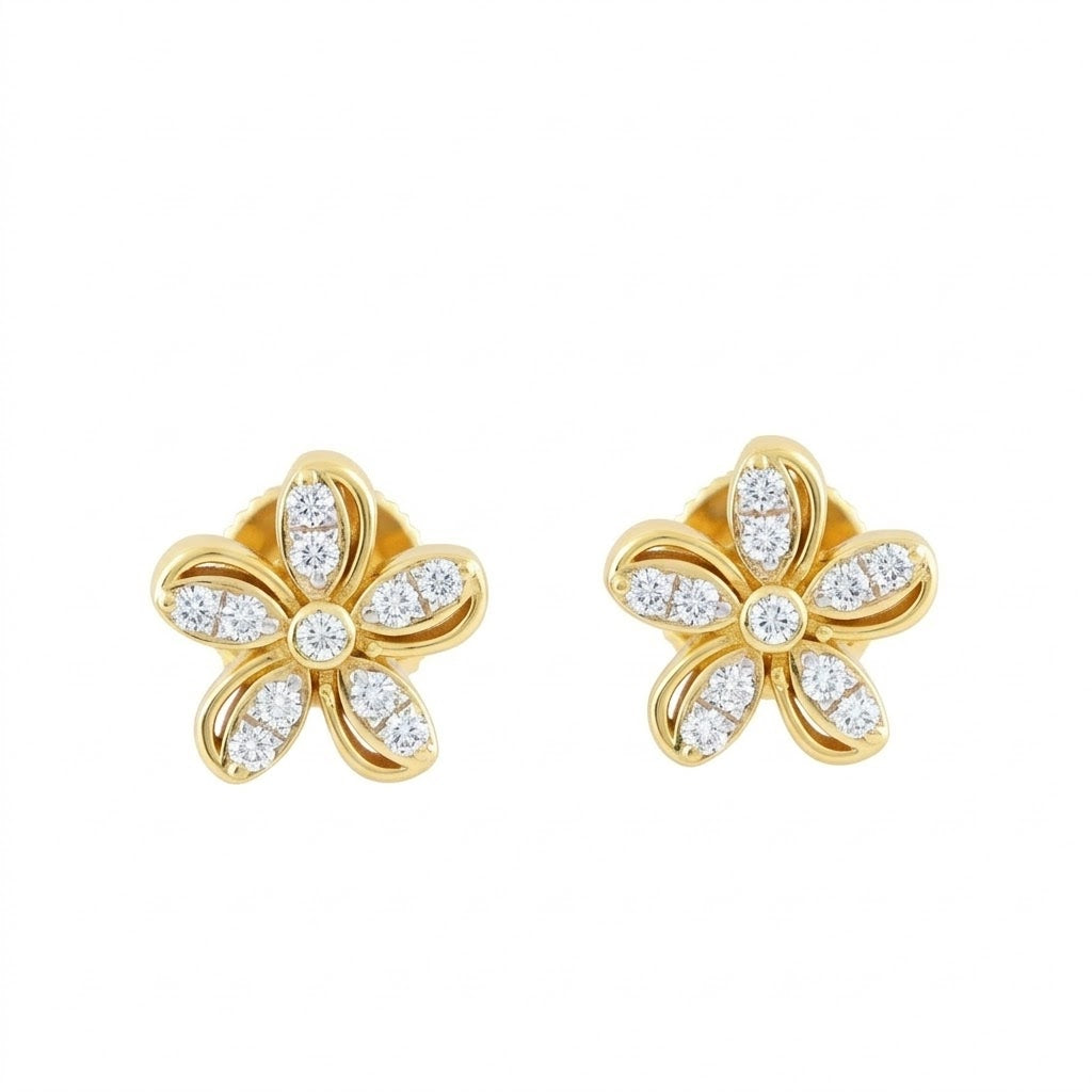 Petal Diamond Stud Earrings
