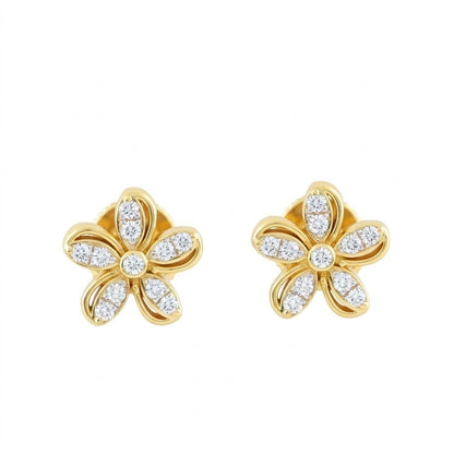 Petal Diamond Stud Earrings