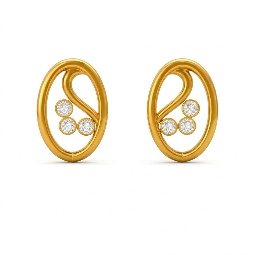 Minimal Oval Swirl Earring