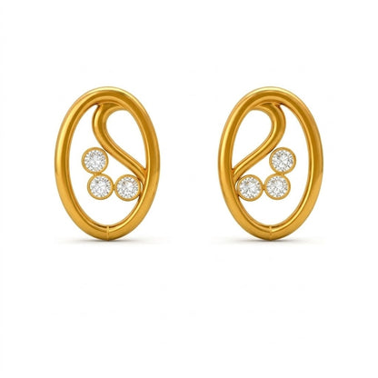 Minimal Oval Swirl Earring