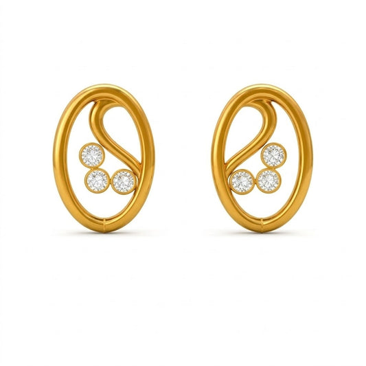 Minimal Oval Swirl Earring