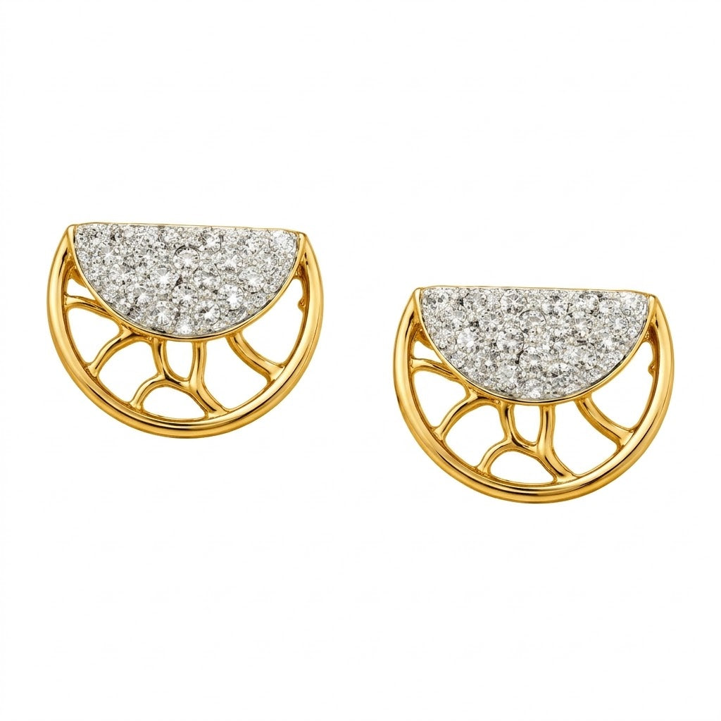 Diamond Half-Moon Earring