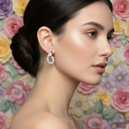 Gold Infinity Diamond Stud Earring