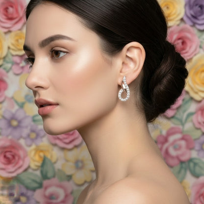 Gold Infinity Diamond Stud Earring