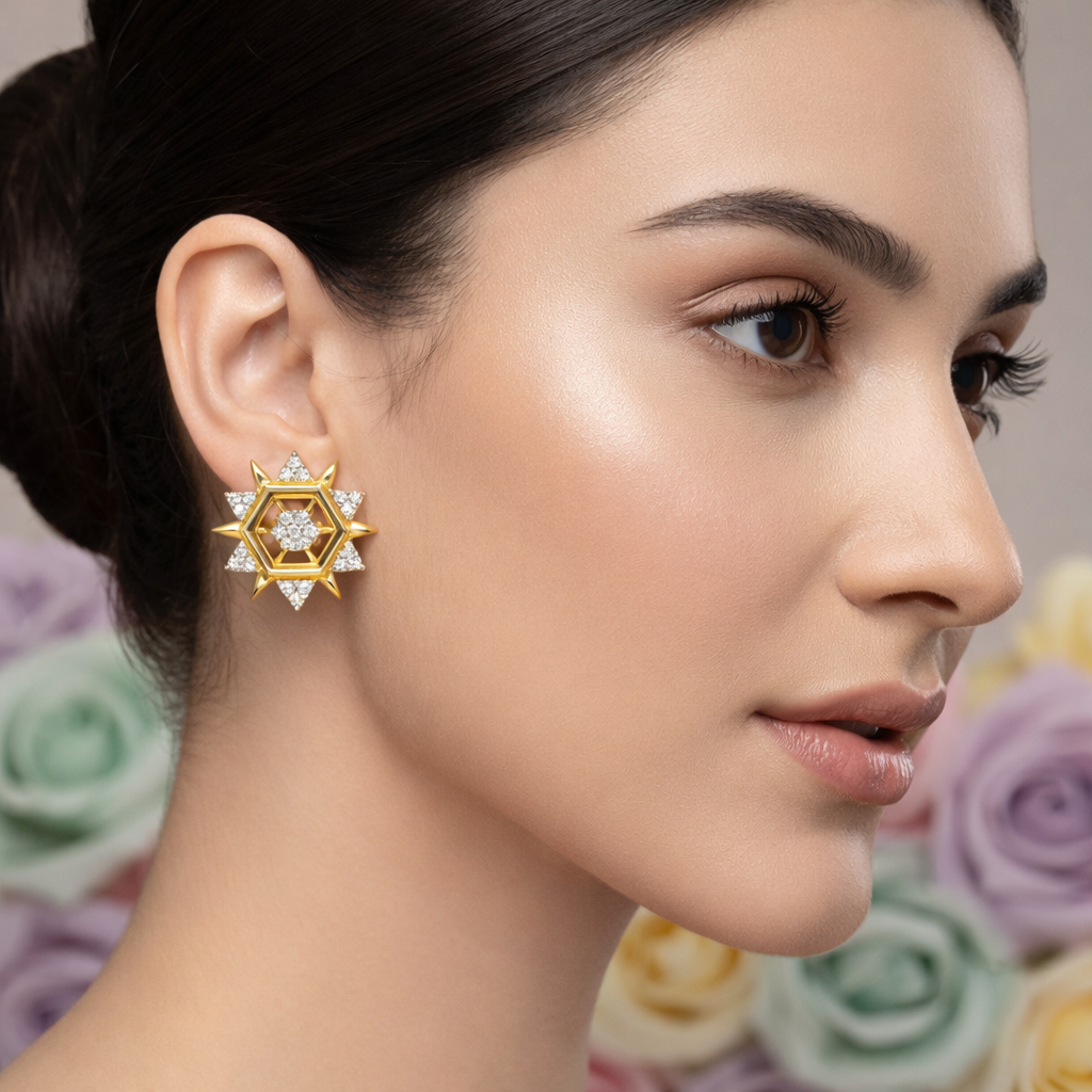 Starburst Hexagon  Earring