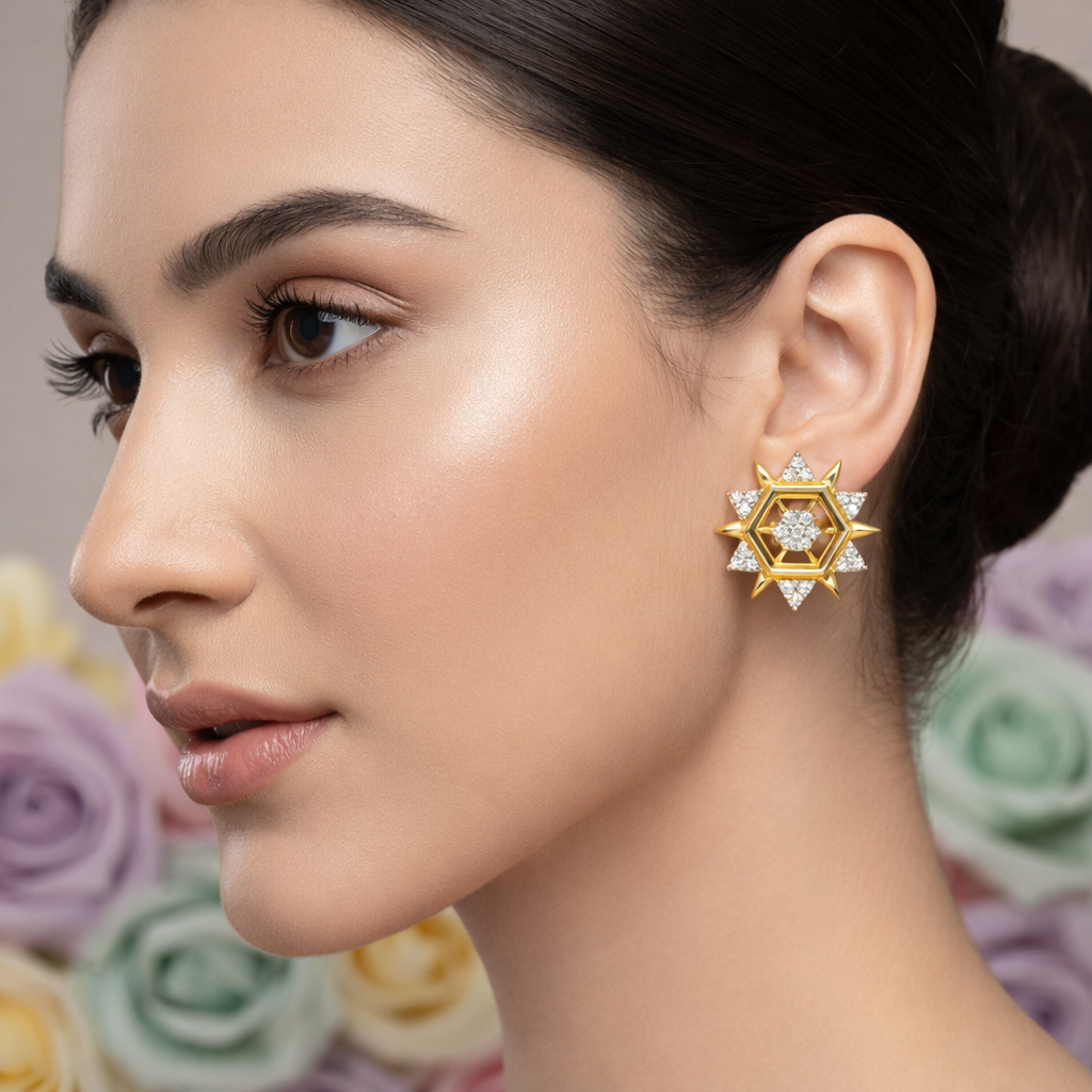Starburst Hexagon  Earring