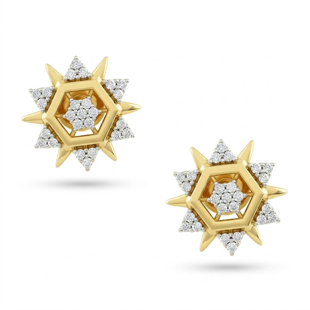 Starburst Hexagon  Earring
