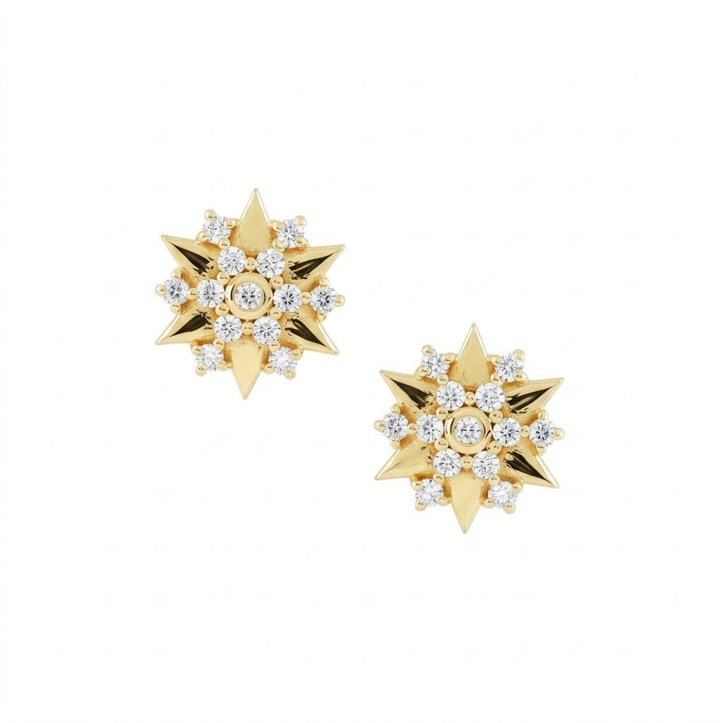 Radiant Floral Sparkle Diamond Earrings