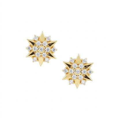 Radiant Floral Sparkle Diamond Earrings