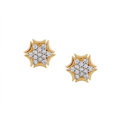 Sunburst Diamond Gold Earrings
