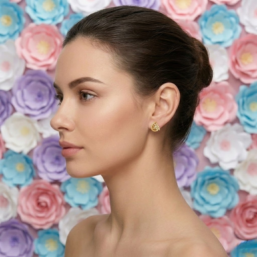 Peacock Fan Marquise Earring