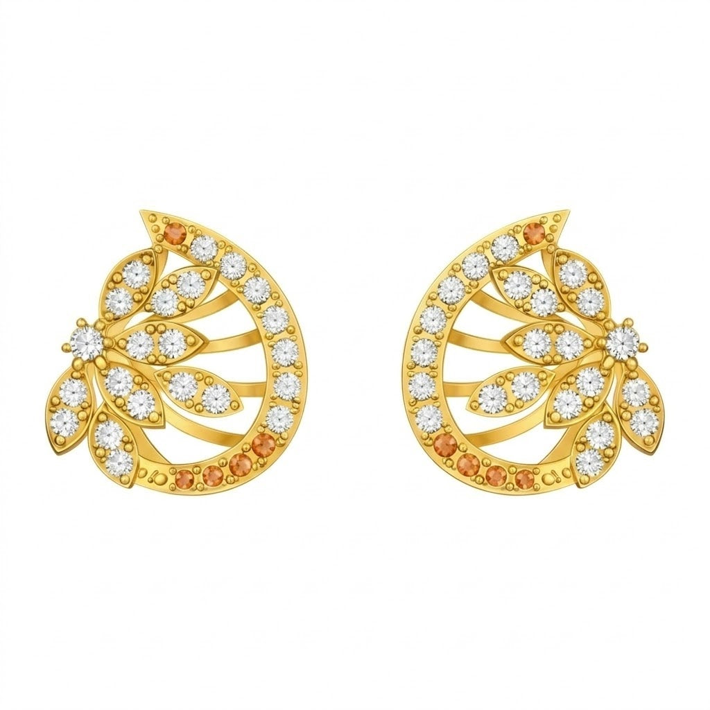 Peacock Fan Marquise Earring