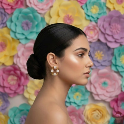 Geometric Square Frame Earring