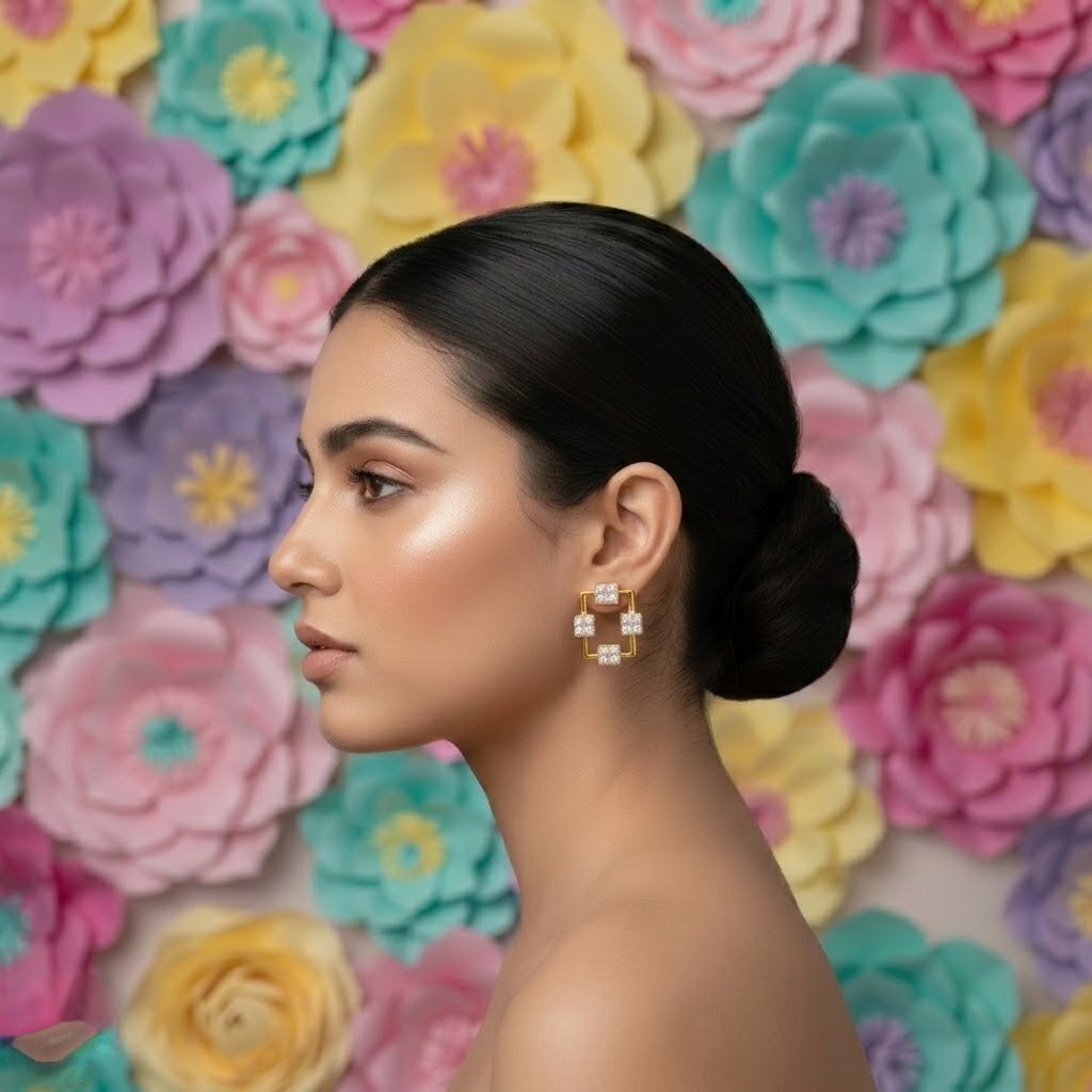 Geometric Square Frame Earring