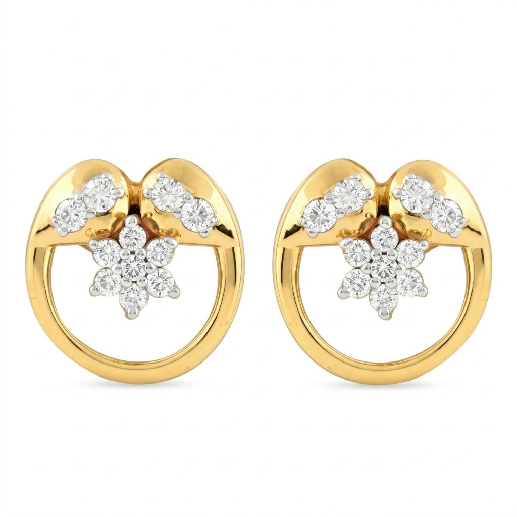Bloom Circle Charm Earring
