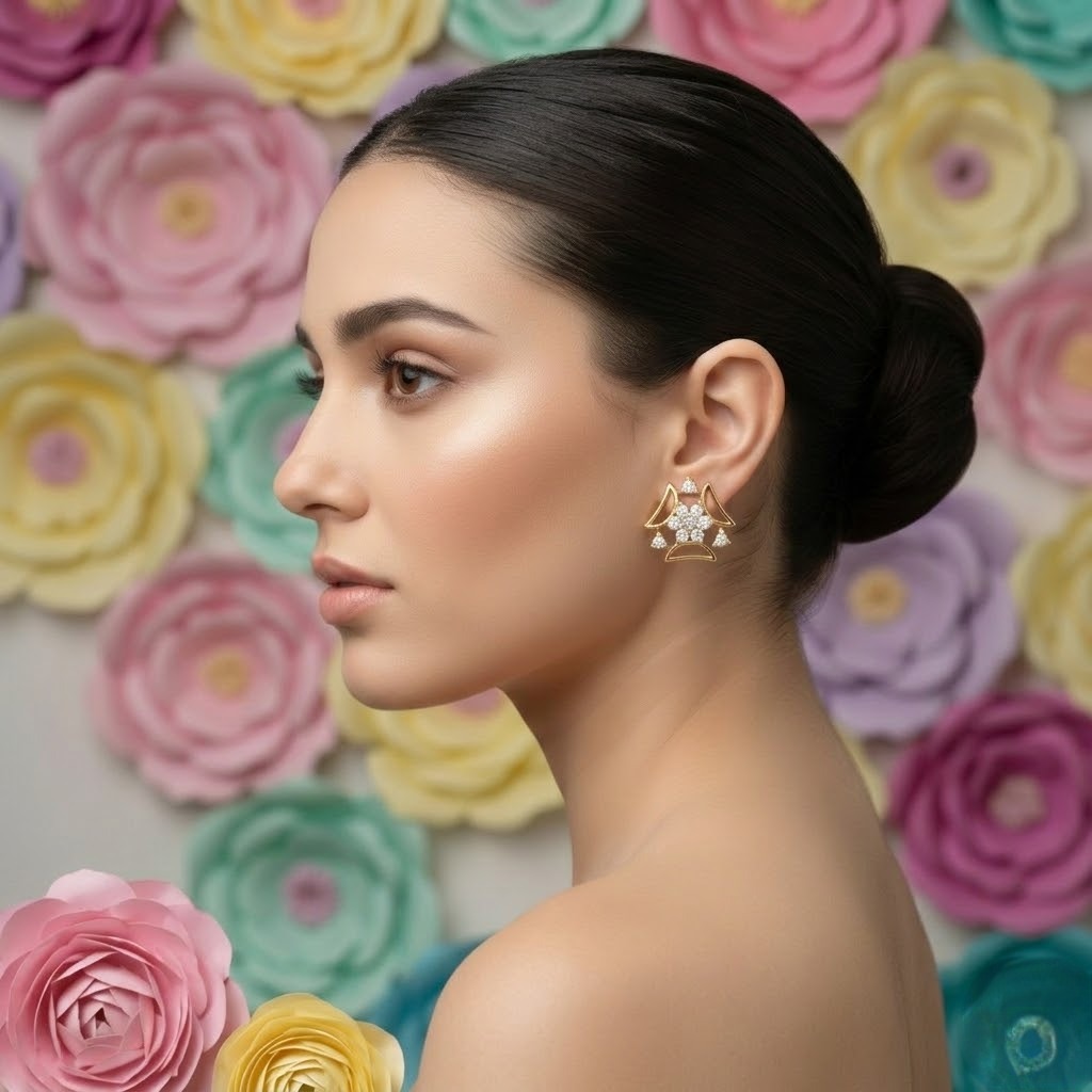 Elegant Halo Bloom Earring