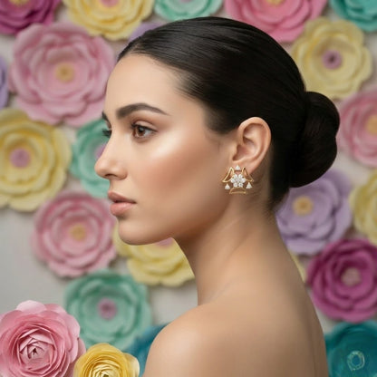 Elegant Halo Bloom Earring