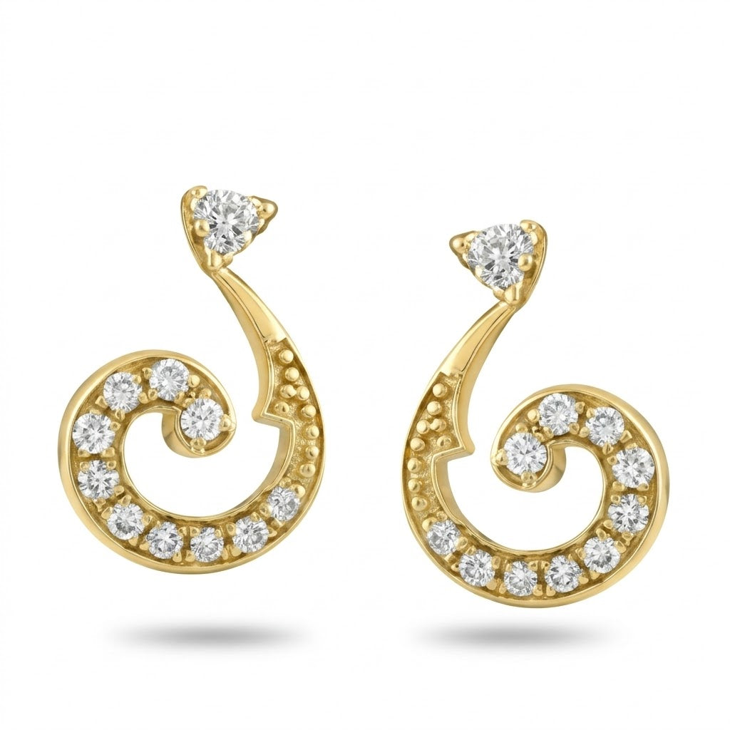 Swirl Drop Diamond Earring