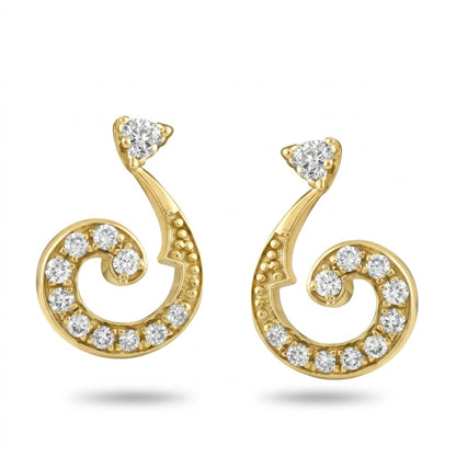 Swirl Drop Diamond Earring