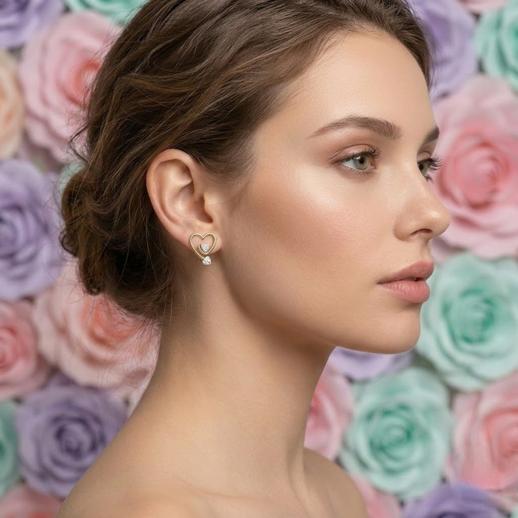 Rose Gold Heart Earring