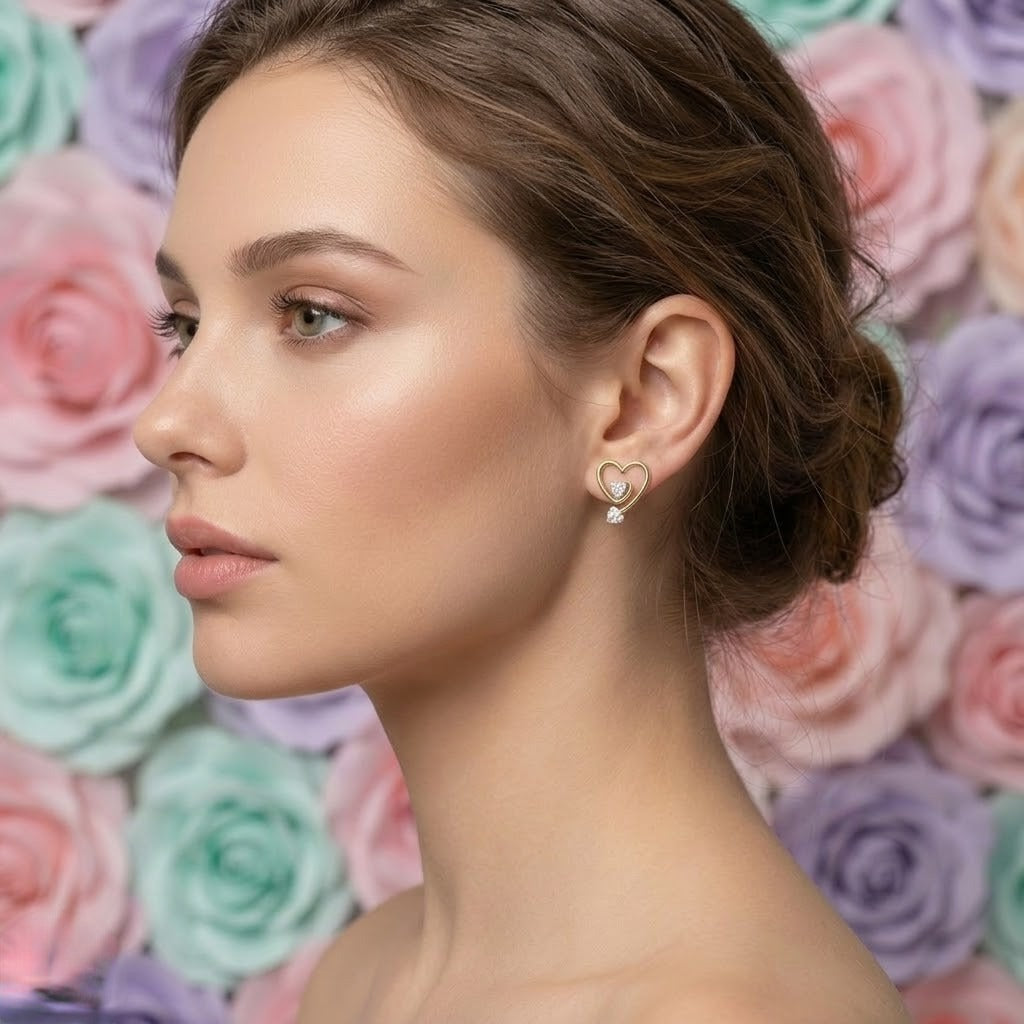 Rose Gold Heart Earring