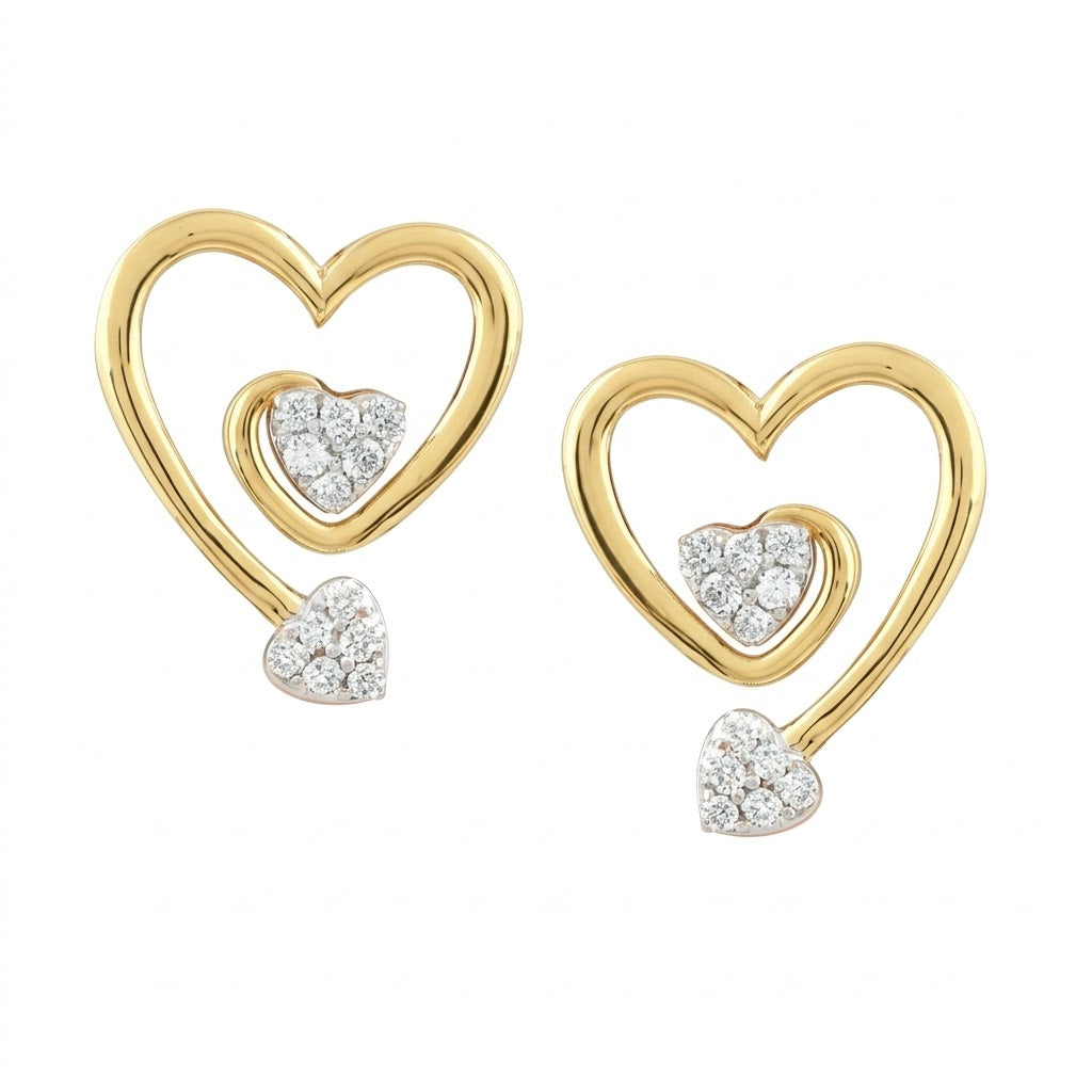 Rose Gold Heart Earring