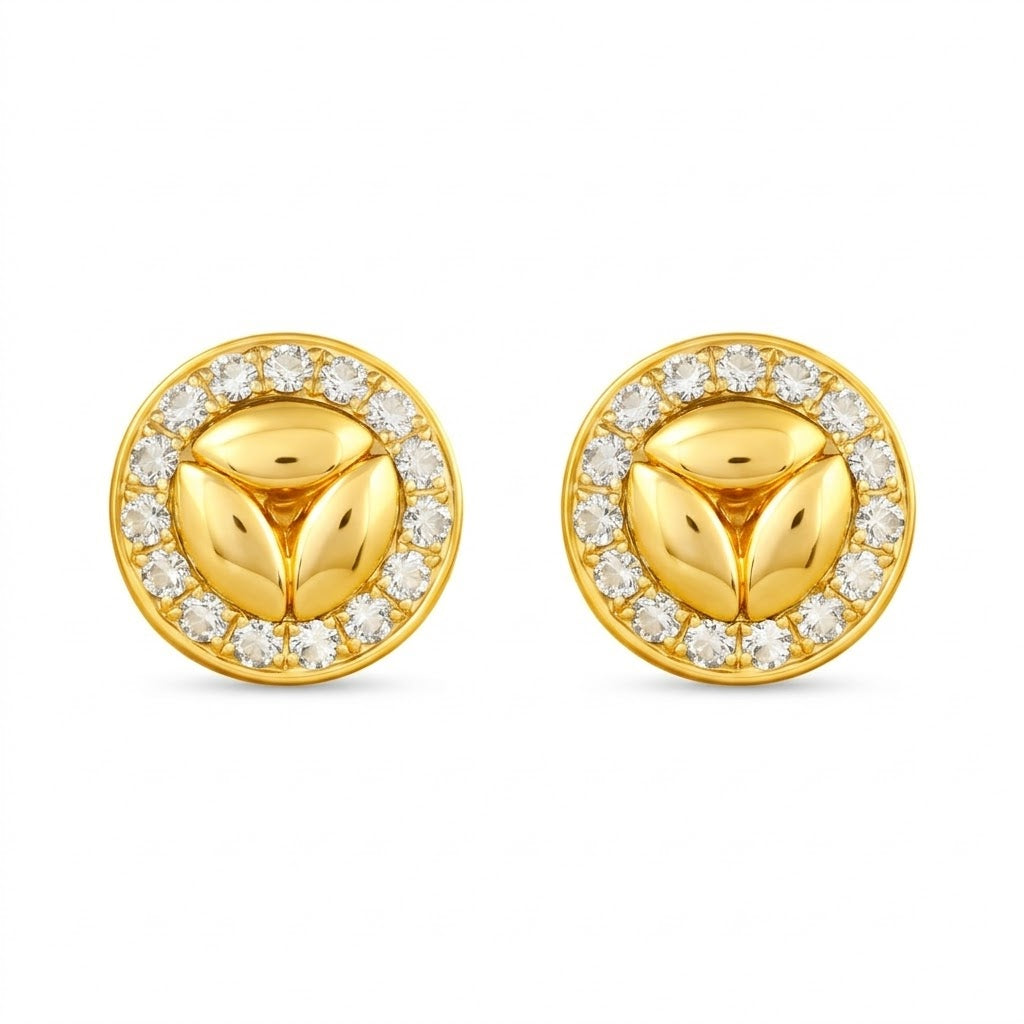 Two-Tone Gold Diamond Earring