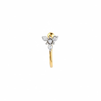 Trinity Spark Diamond Gold Nose Pin