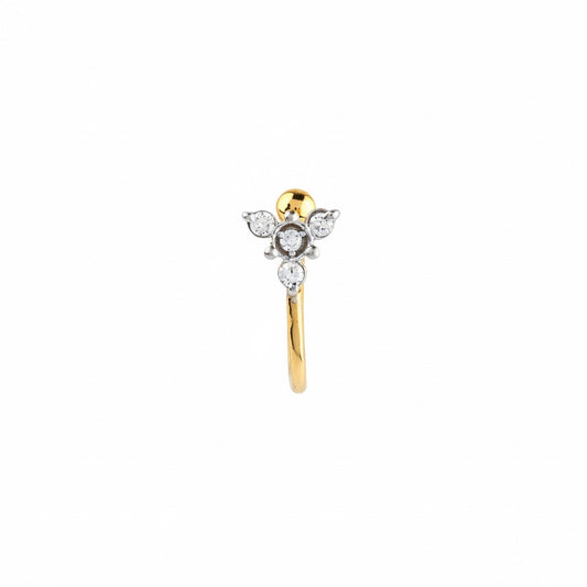 Trinity Spark Diamond Gold Nose Pin
