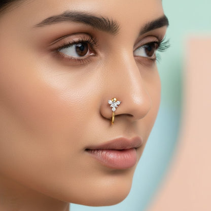 Trinity Spark Diamond Gold Nose Pin