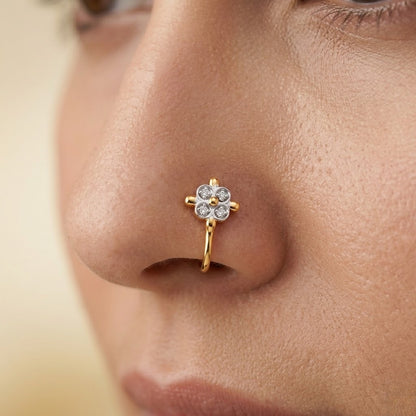 Petite Luxe Diamond Gold Nose Pin