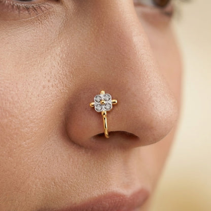 Petite Luxe Diamond Gold Nose Pin