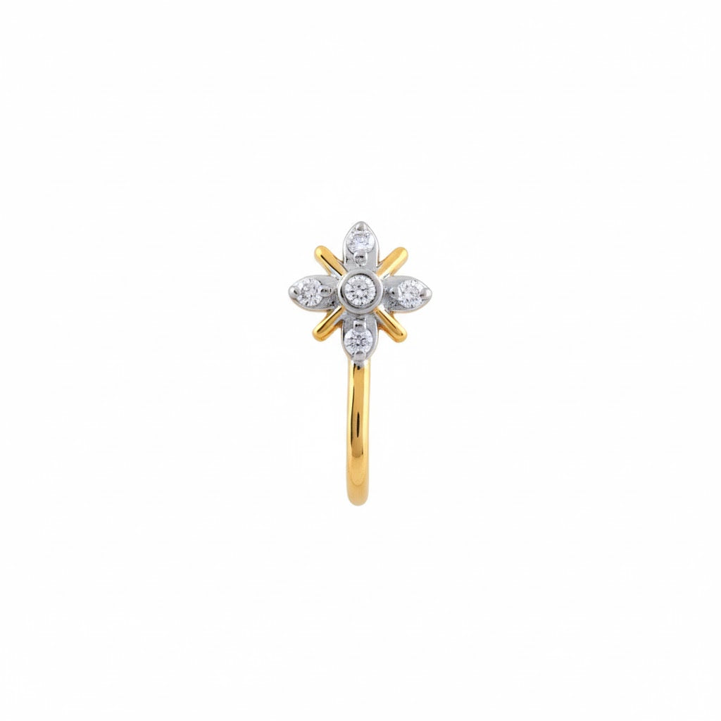 Radiant Star Blossom Diamond Gold Nose Pin