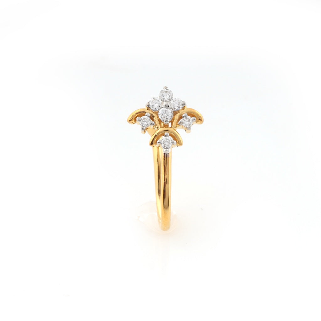 Floral Layers Diamond Gold Nose Pin