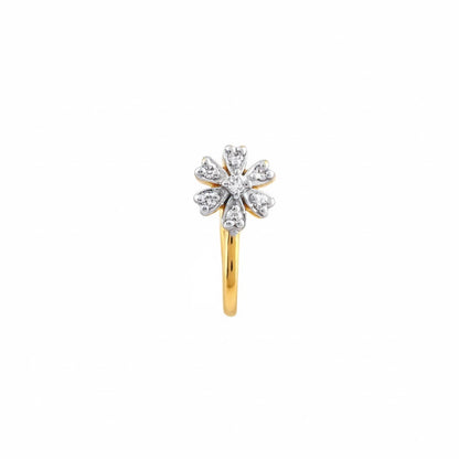 Charming Petal Bloom Diamond Gold Nose Pin