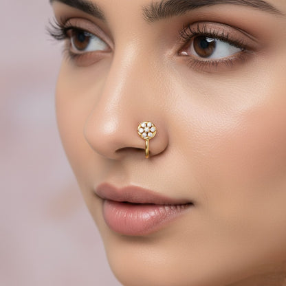 Classic Cluster Diamond Gold Nose Pin