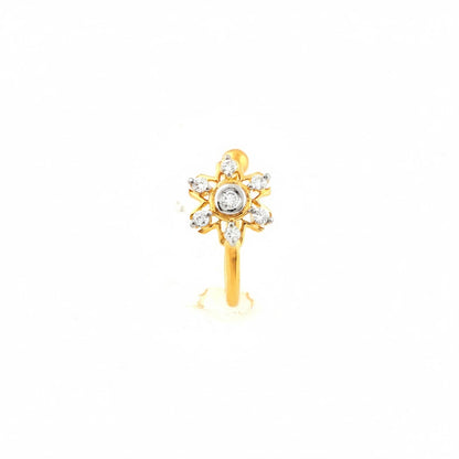 Sunburst Star Diamond Gold Nose Pin