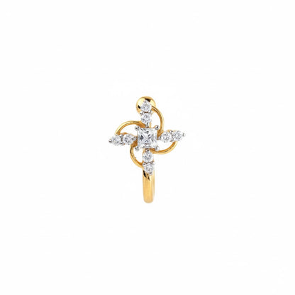 Twirl Bloom Diamond Gold Nose Pin