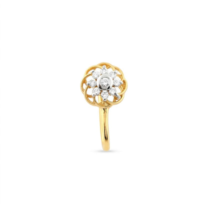 Classic Floral Glow Diamond Gold Nose Pin