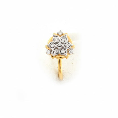 Elegant Crown Floral Diamond Gold Nose Pin