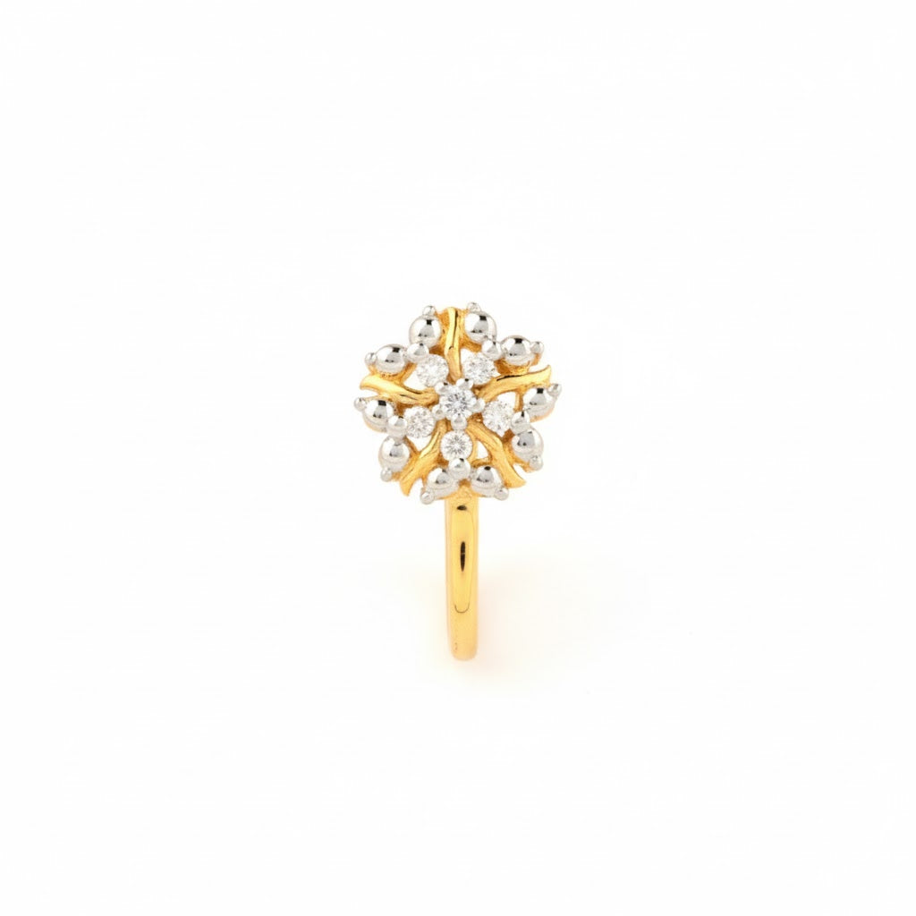 Celestial Bloom Diamond Gold Nose Pin
