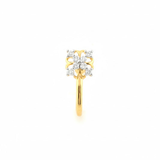 Floral Bliss Cluster Diamond Gold Nose Pin