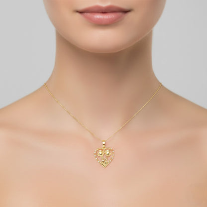 9K Love Couples Diamond Gold Pendant
